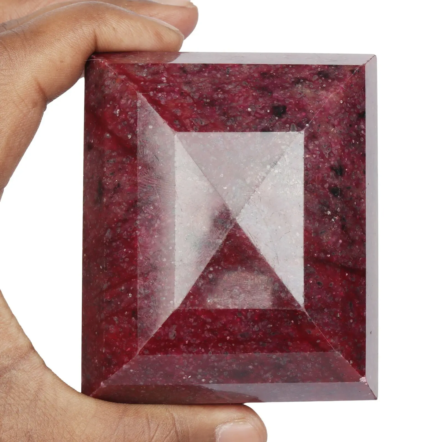 1800 Ct. Natural Big Size Red Ruby Emerald Cut Faceted Loose Gemstone FJ-970 ABC Jewelery