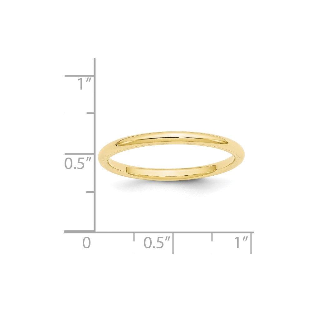10KY 2mm Standard Comfort Fit Band Size 7
