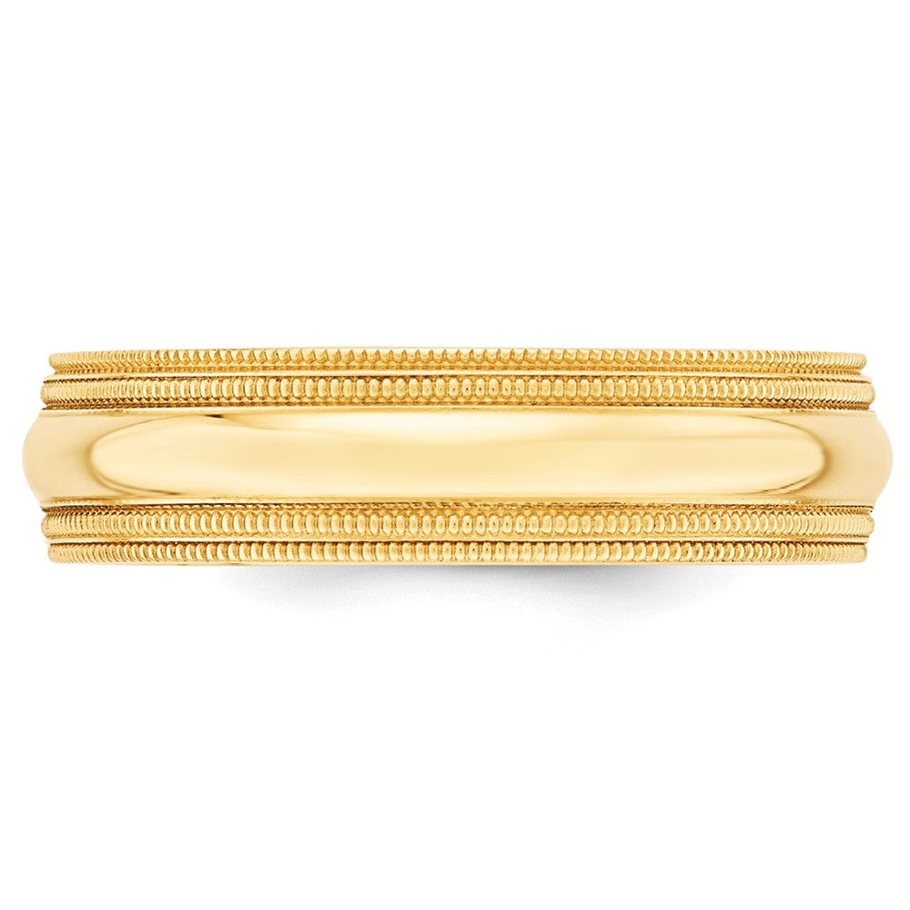 10KY 6mm Double Milgrain Comfort Fit Band Size 10.5