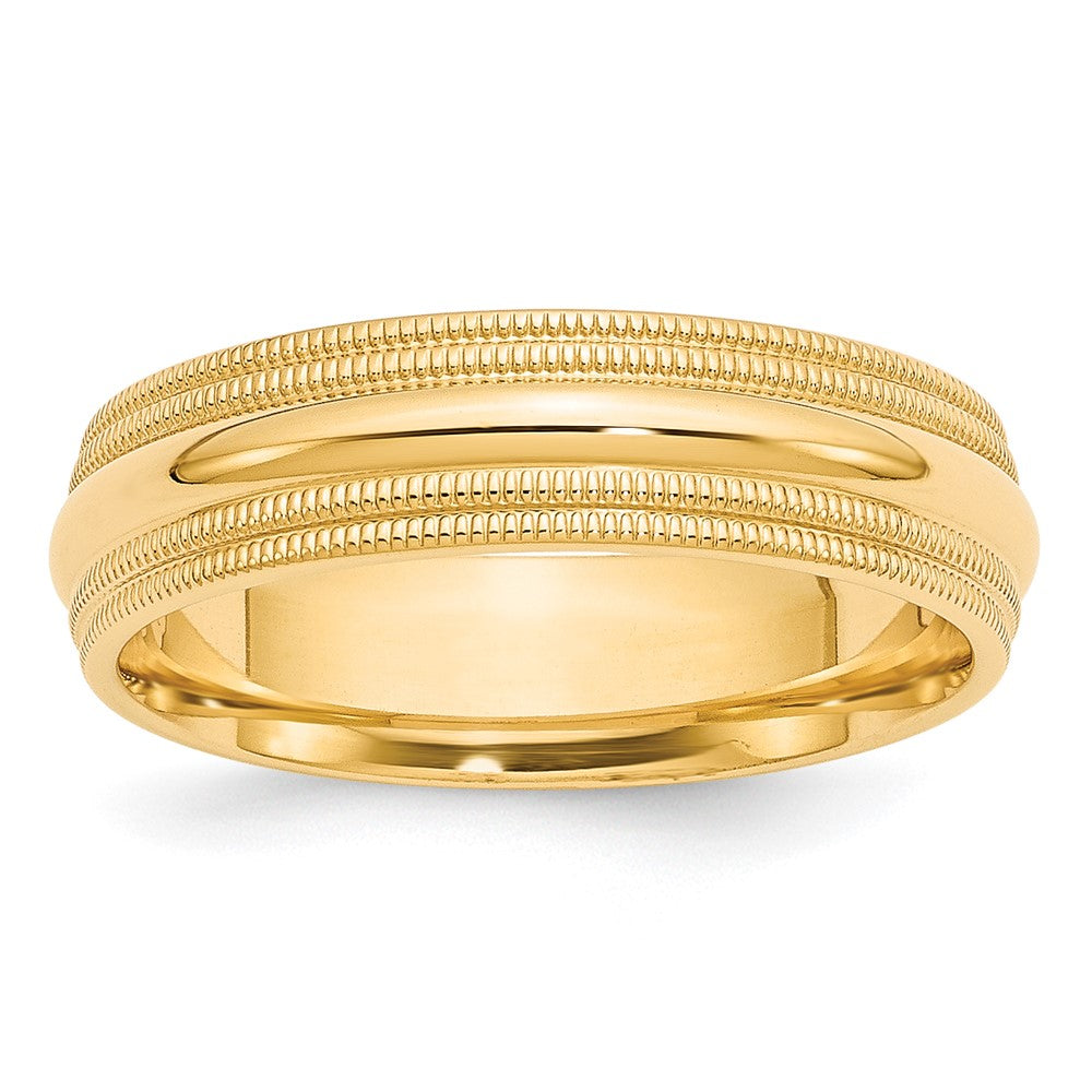 10KY 6mm Double Milgrain Comfort Fit Band Size 4.5