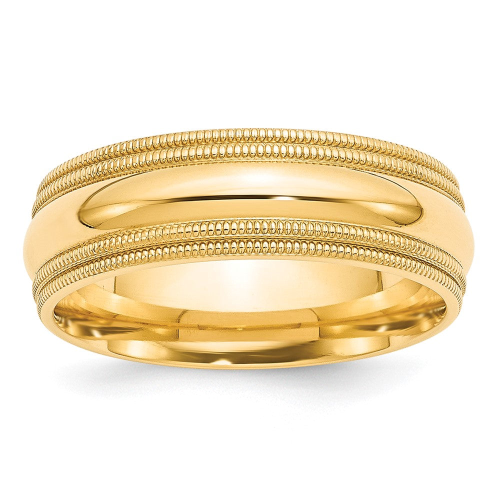 10KY 7mm Double Milgrain Comfort Fit Band Size 4