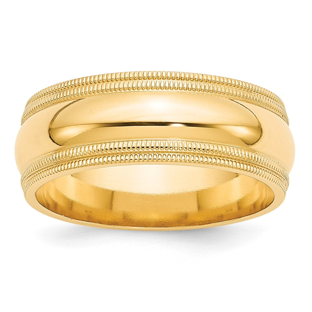 10KY 8mm Double Milgrain Comfort Fit Band Size 7