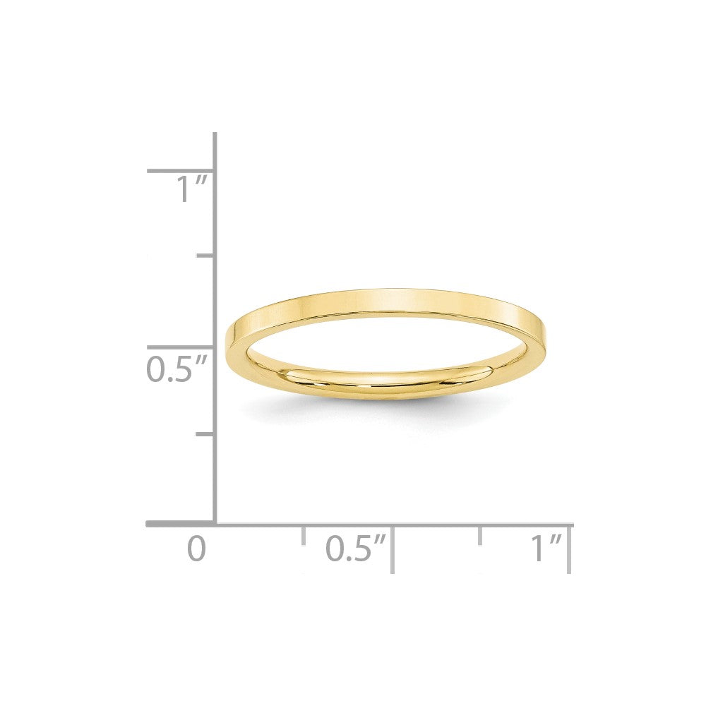 10KY 2mm Standard Flat Comfort Fit Band Size 10.5