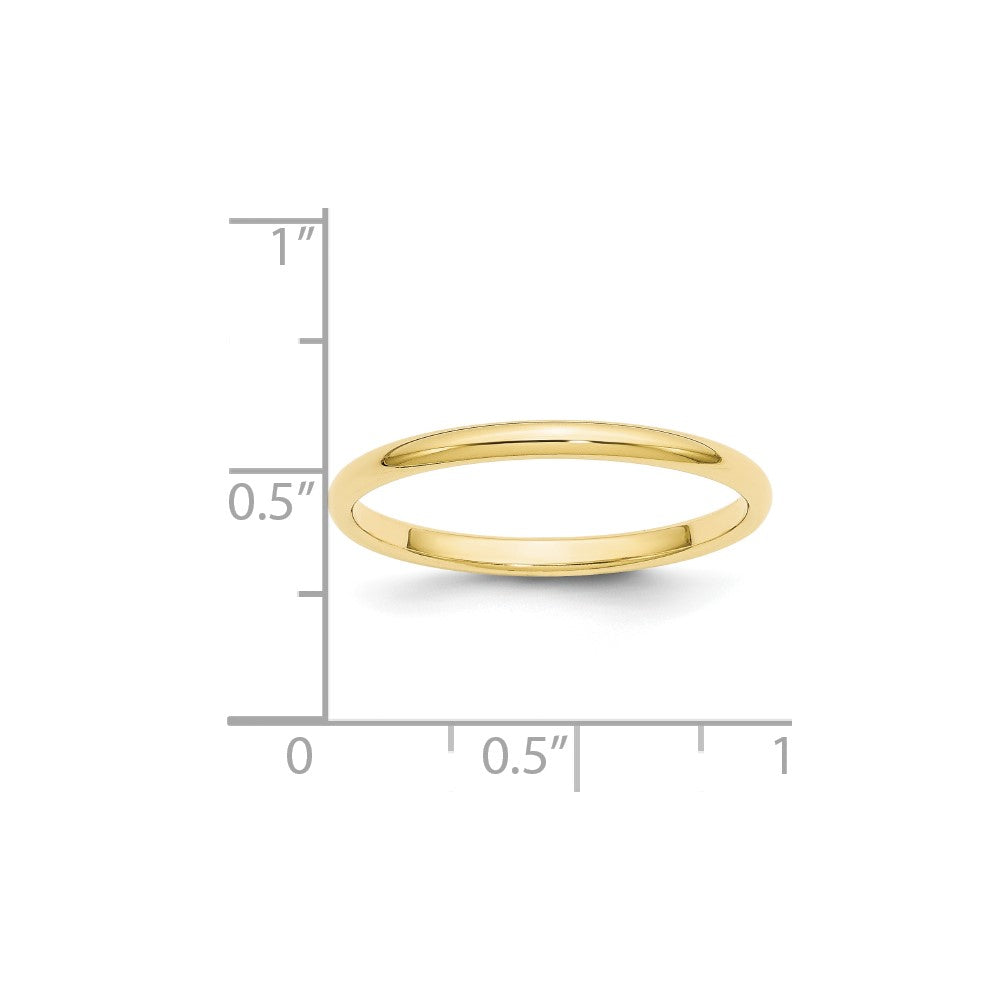 10KY 2mm Half Round Band Size 6.5