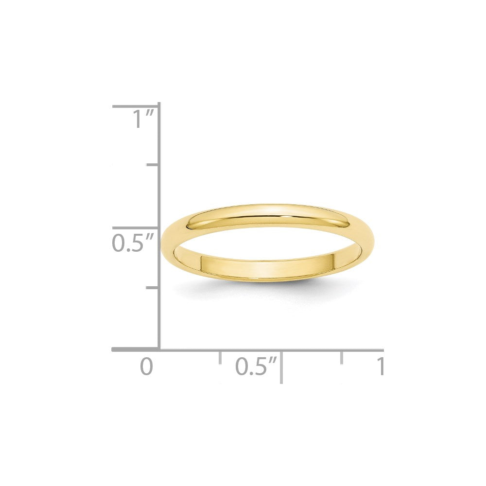 10KY 2.5mm Half Round Band Size 10.5
