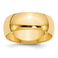 10KY 8mm Half Round Band Size 7