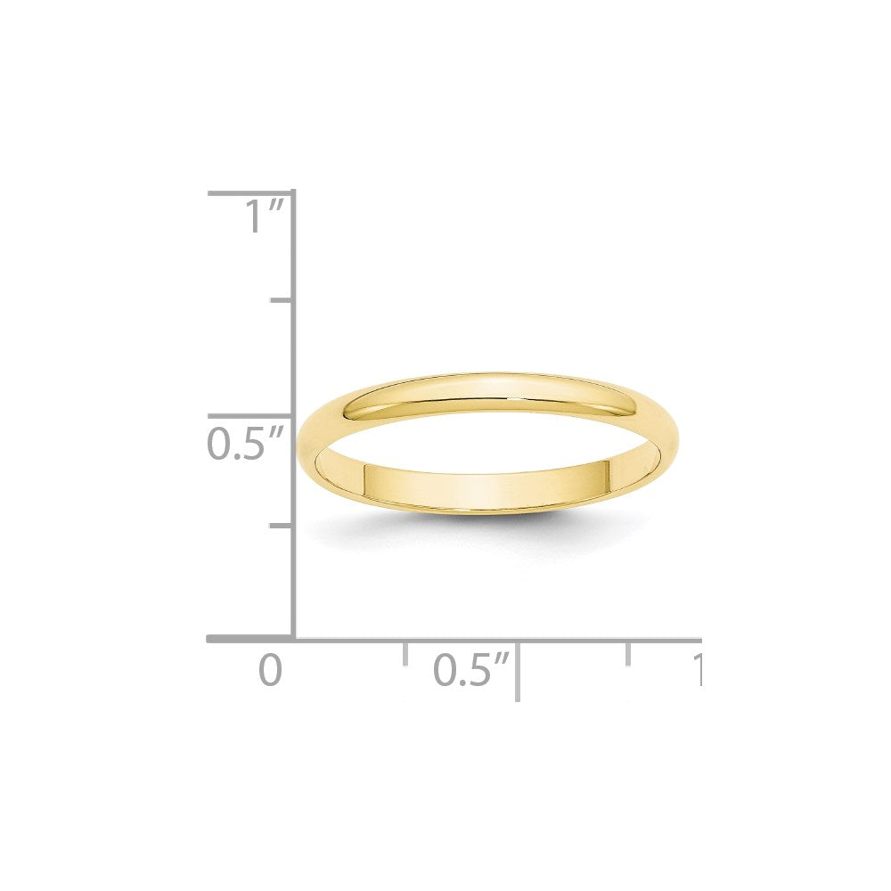 10KY 2.5mm LTW Half Round Band Size 10.5