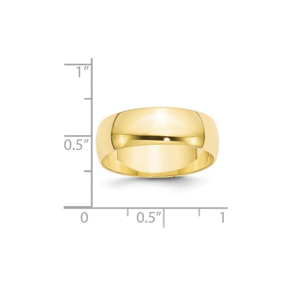 10KY 7mm LTW Half Round Band Size 6.5