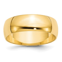 10KY 7mm LTW Half Round Band Size 6.5