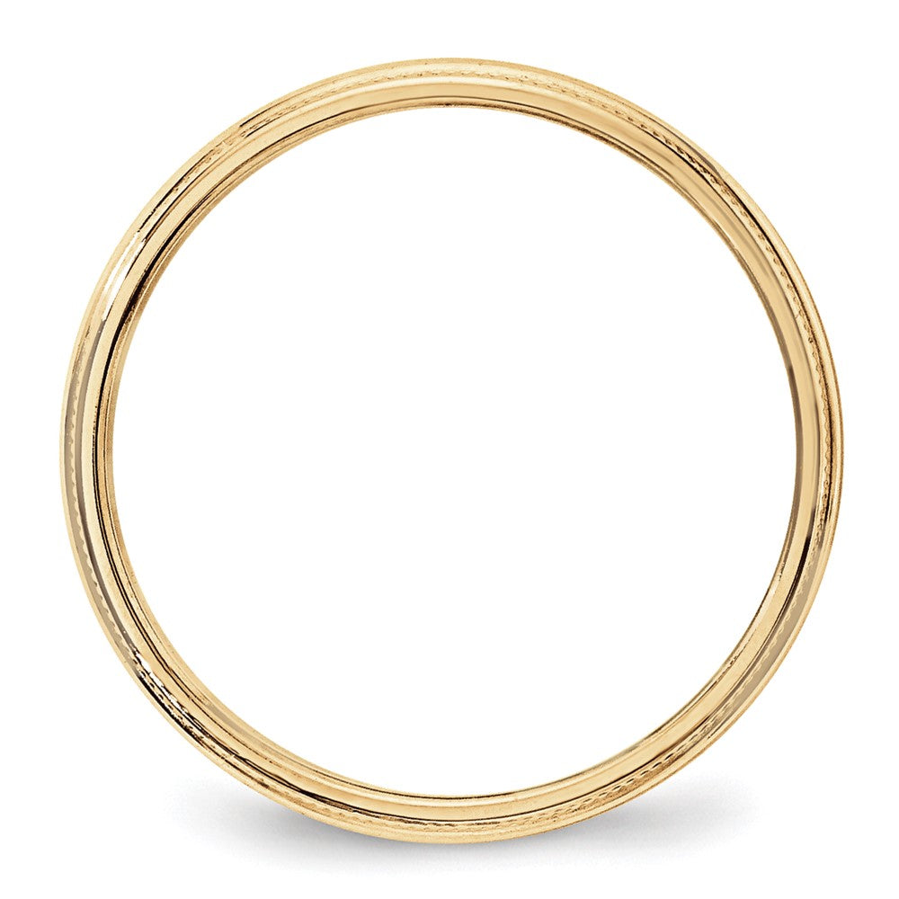 10KY 3mm Milgrain Half Round Band Size 7