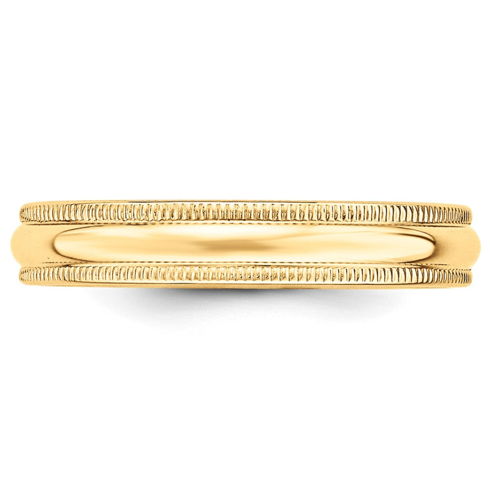 10KY 4mm Milgrain Half Round Band Size 11