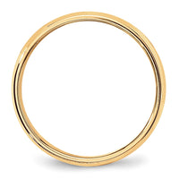 10KY 6mm Milgrain Half Round Band Size 11