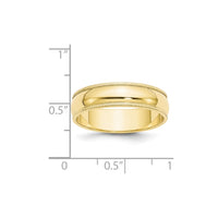 10KY 6mm Milgrain Half Round Band Size 11.5