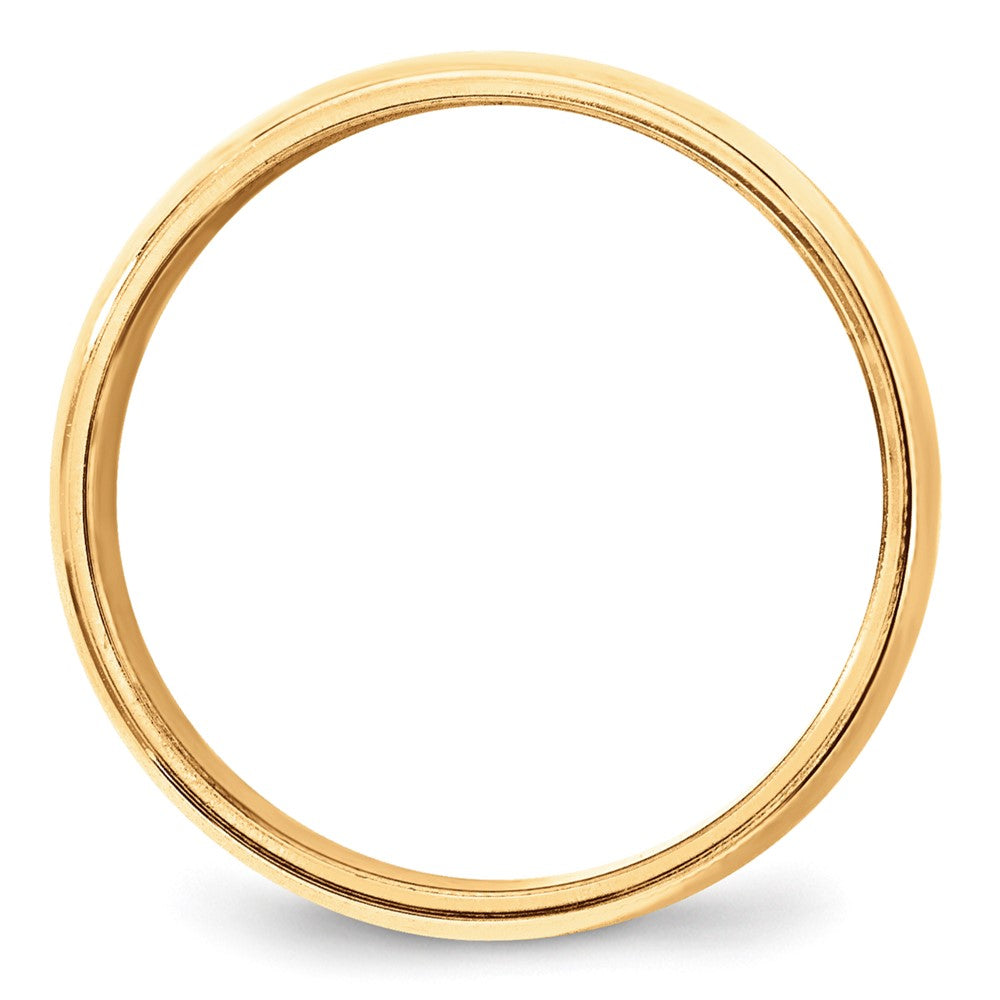 10KY 8mm Milgrain Half Round Band Size 6