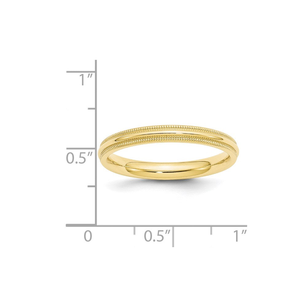 10KY 3mm Milgrain Comfort Fit Band Size 4.5
