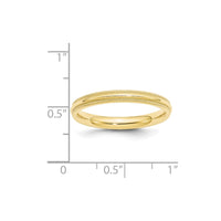 10KY 3mm Milgrain Comfort Fit Band Size 7