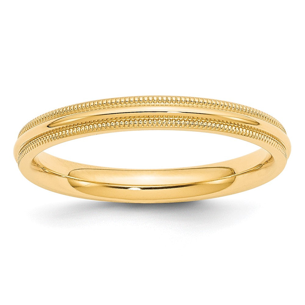10KY 3mm Milgrain Comfort Fit Band Size 6.5