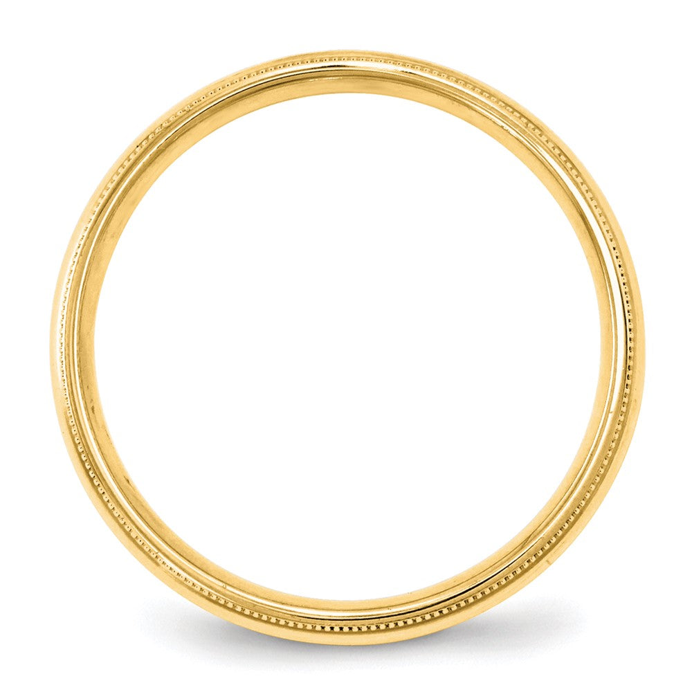 10KY 4mm Milgrain Comfort Fit Band Size 8