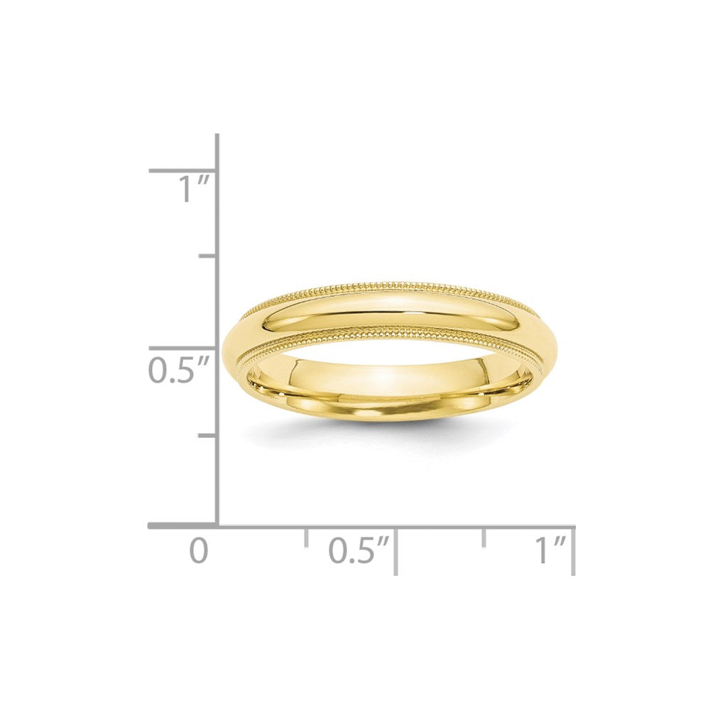 10KY 4mm Milgrain Comfort Fit Band Size 8