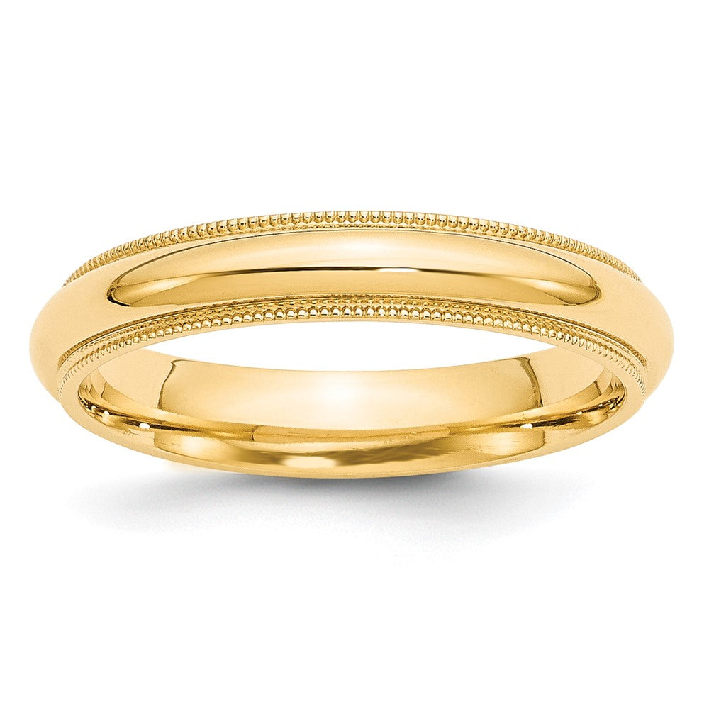 10KY 4mm Milgrain Comfort Fit Band Size 4
