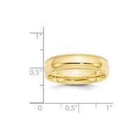 10KY 6mm Milgrain Comfort Fit Band Size 6.5