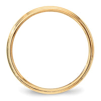 10KY 3mm LTW Milgrain Half Round Band Size 6.5