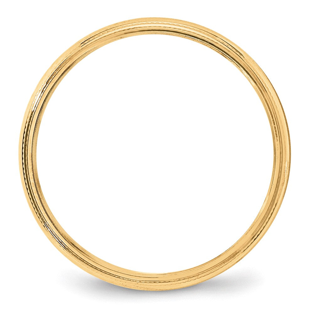 10KY 4mm LTW Milgrain Half Round Band Size 7.5