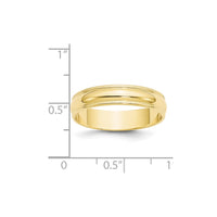 10KY 5mm LTW Milgrain Half Round Band Size 7