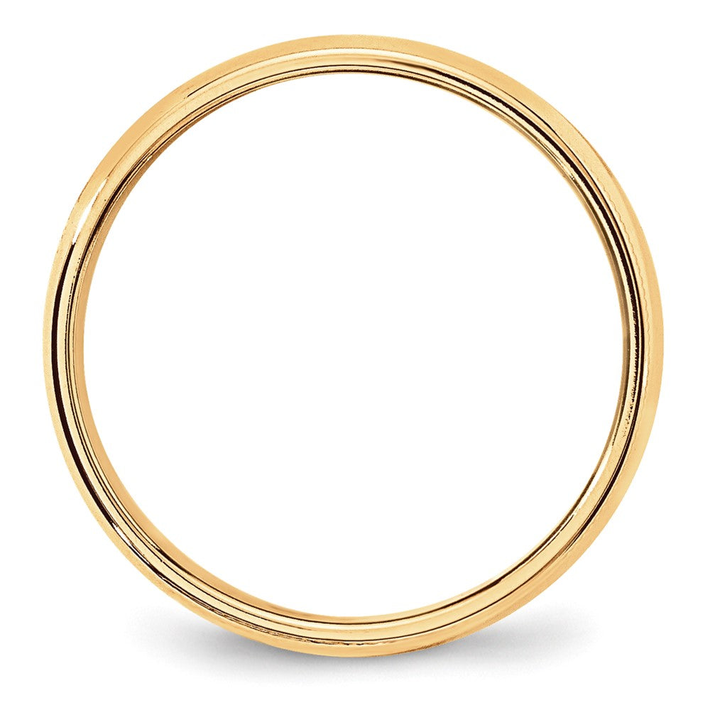 10KY 6mm LTW Milgrain Half Round Band Size 14