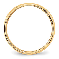 10KY 6mm LTW Milgrain Half Round Band Size 12.5