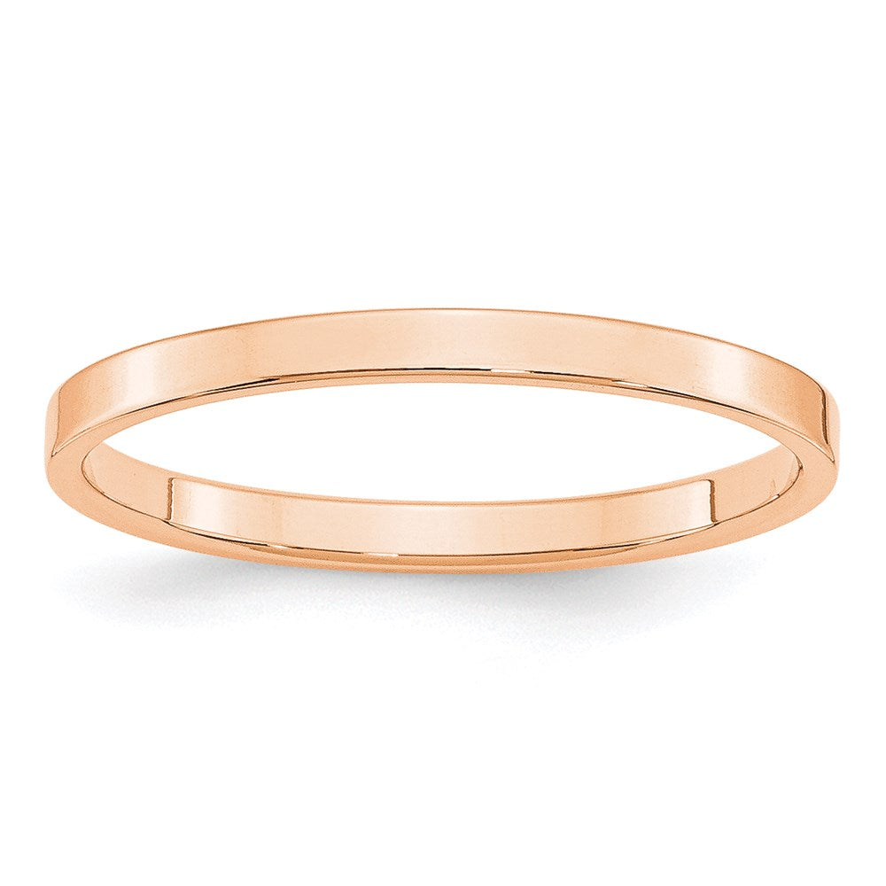 10k Rose Gold 2mm LTW Flat Band Size 6