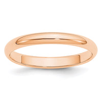 10k Rose Gold 3mm Half Round Band Size 14