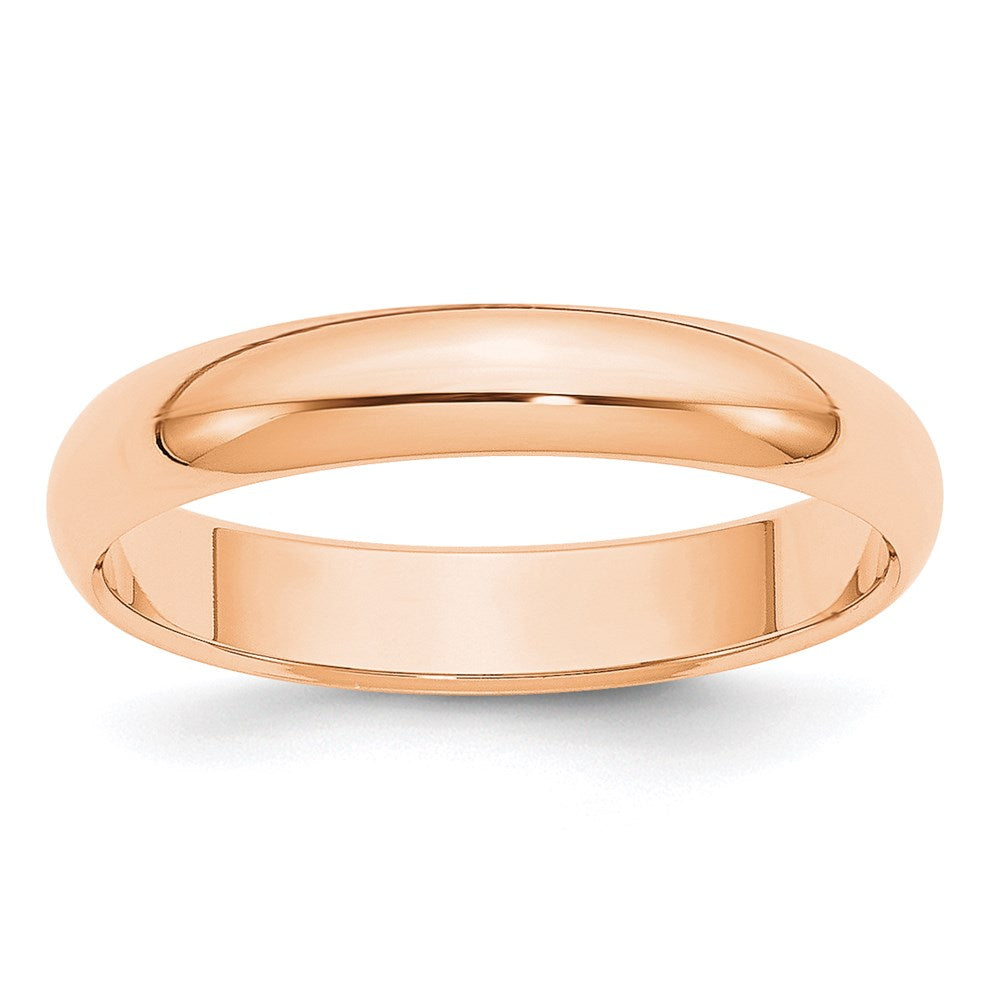 10k Rose Gold 4mm Half Round Band Size 10.5