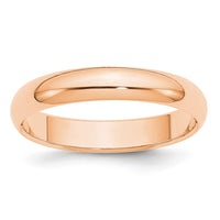 10k Rose Gold 4mm Half Round Band Size 6