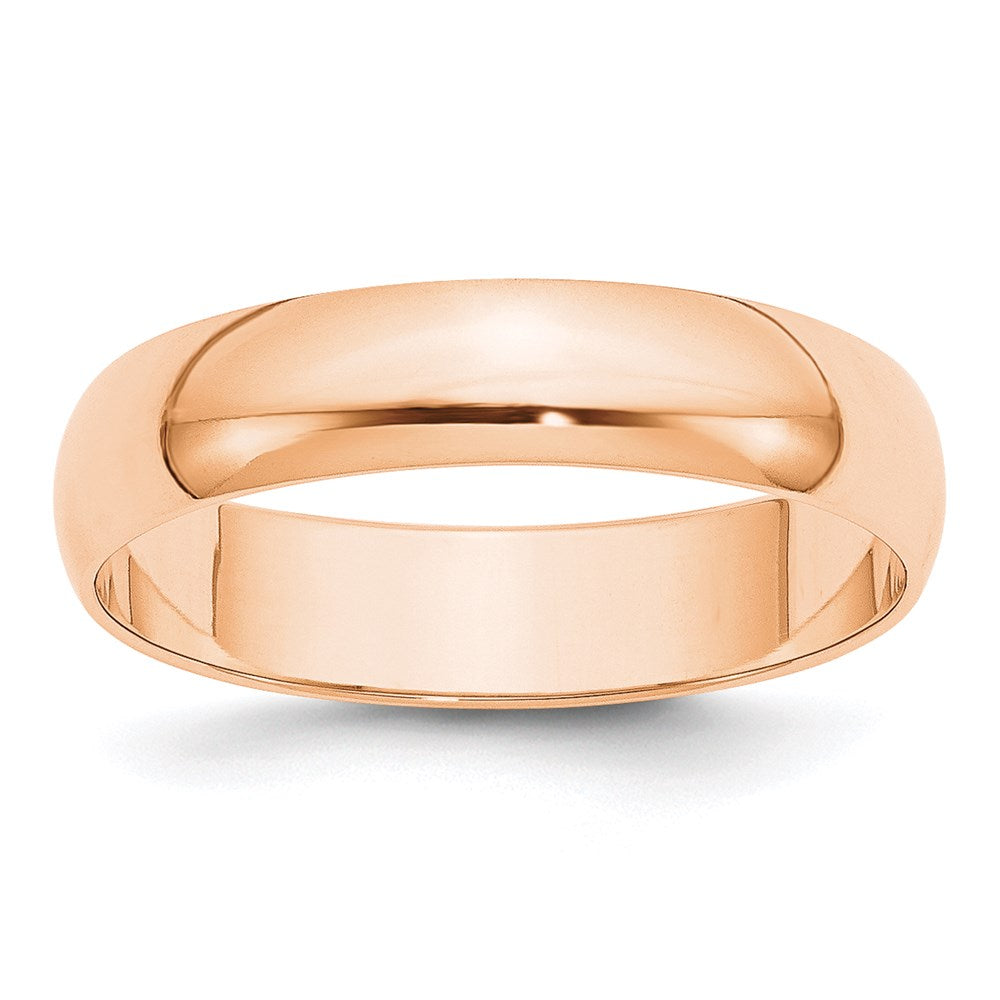 10k Rose Gold 5mm LTW Half Round Band Size 10.5