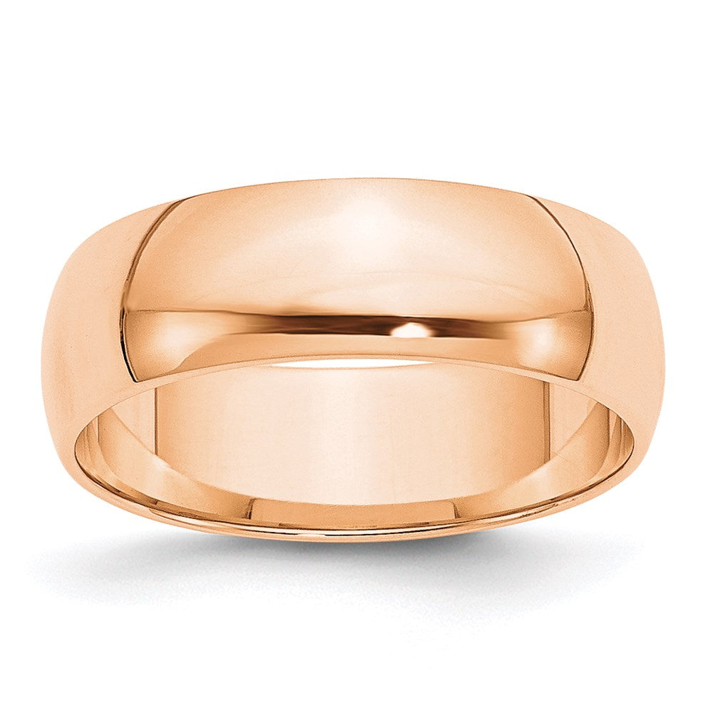 10k Rose Gold 6mm LTW Half Round Band Size 12.5