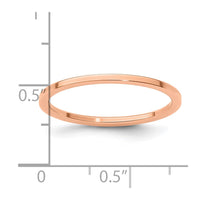 10K Rose Gold 1.2mm Flat Stackable Band Size 10