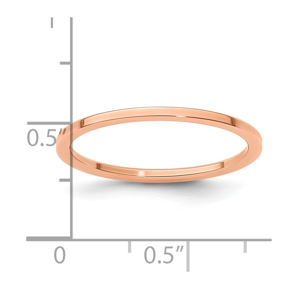 10K Rose Gold 1.2mm Flat Stackable Band Size 8.5