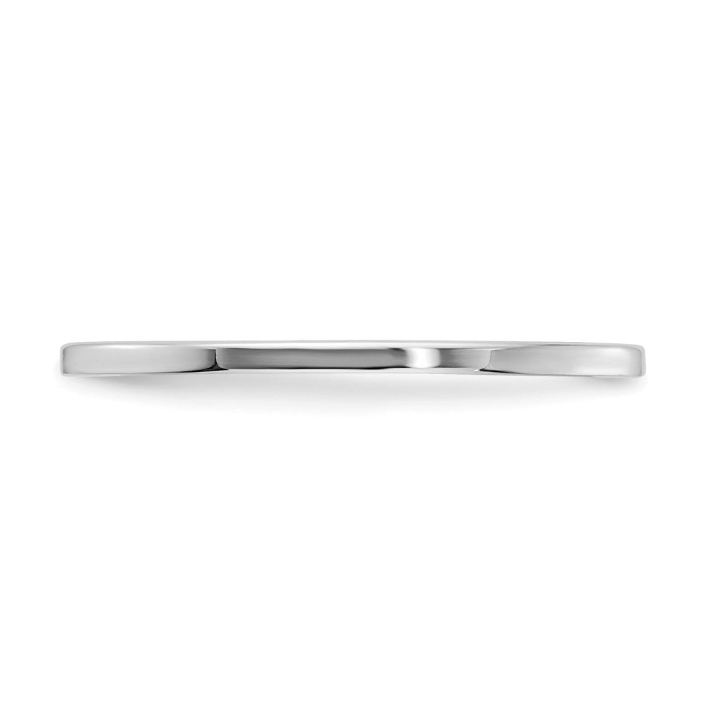 10K White Gold 1.2mm Flat Stackable Band Size 7.5