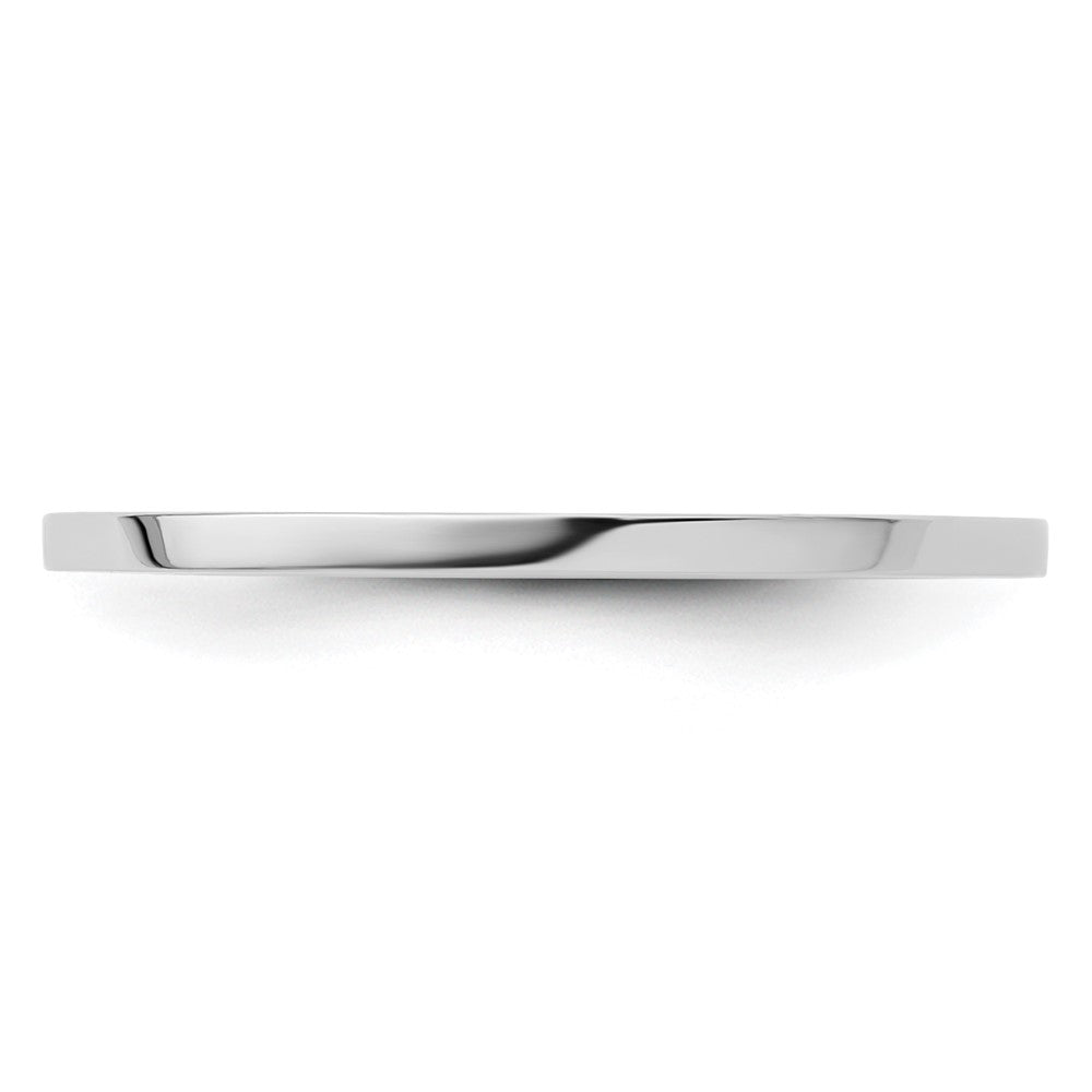 10K White Gold 1.2mm Flat Stackable Band Size 7.5