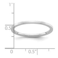 10K White Gold 1.2mm Flat Stackable Band Size 9.5