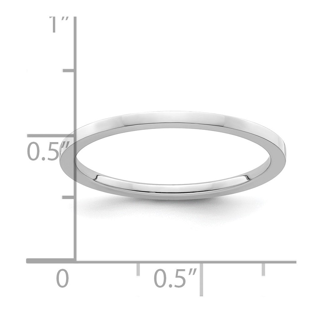 10K White Gold 1.2mm Flat Stackable Band Size 4