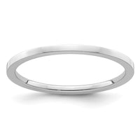 10K White Gold 1.2mm Flat Stackable Band Size 4
