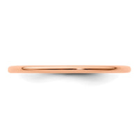 10K Rose Gold 1.2mm Half Round Stackable Band Size 9