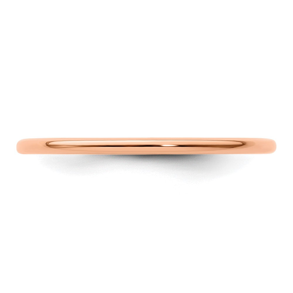 10K Rose Gold 1.2mm Half Round Stackable Band Size 7