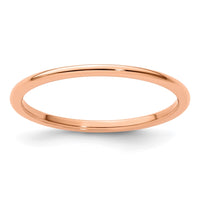 10K Rose Gold 1.2mm Half Round Stackable Band Size 9.5
