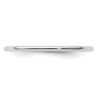 10K White Gold 1.2mm Half Round Stackable Band Size 4.5