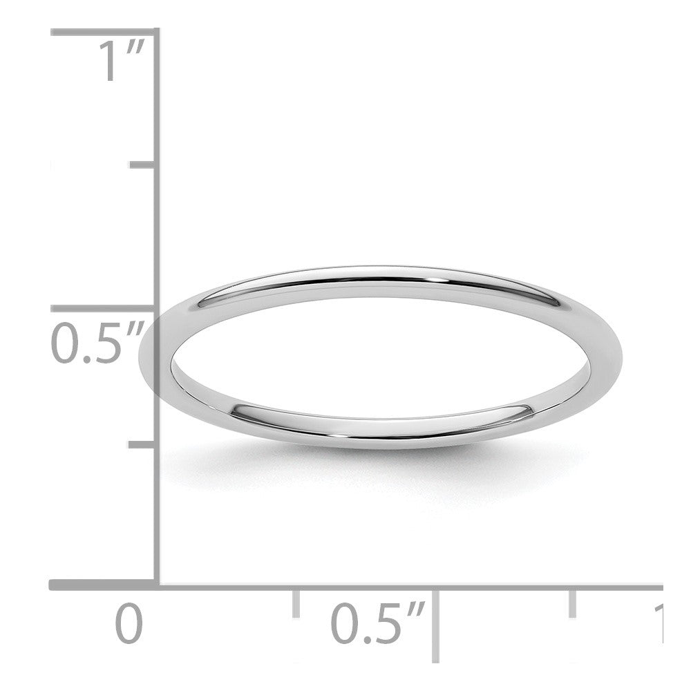 10K White Gold 1.2mm Half Round Stackable Band Size 5.5