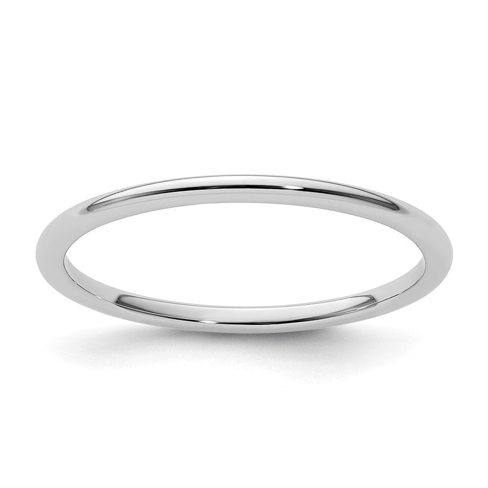 10K White Gold 1.2mm Half Round Stackable Band Size 5.5