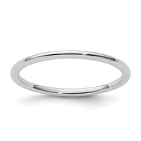 10K White Gold 1.2mm Half Round Stackable Band Size 7